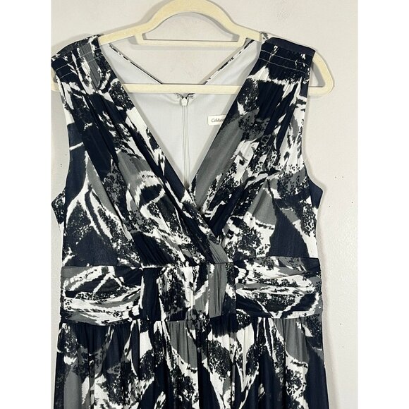 Coldwater Creek Tank Dress 10 Gray Ruched Empire Waist Fit Flare Work Wear Chic - Picture 3 of 12